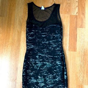 Mesh top bodycon dress